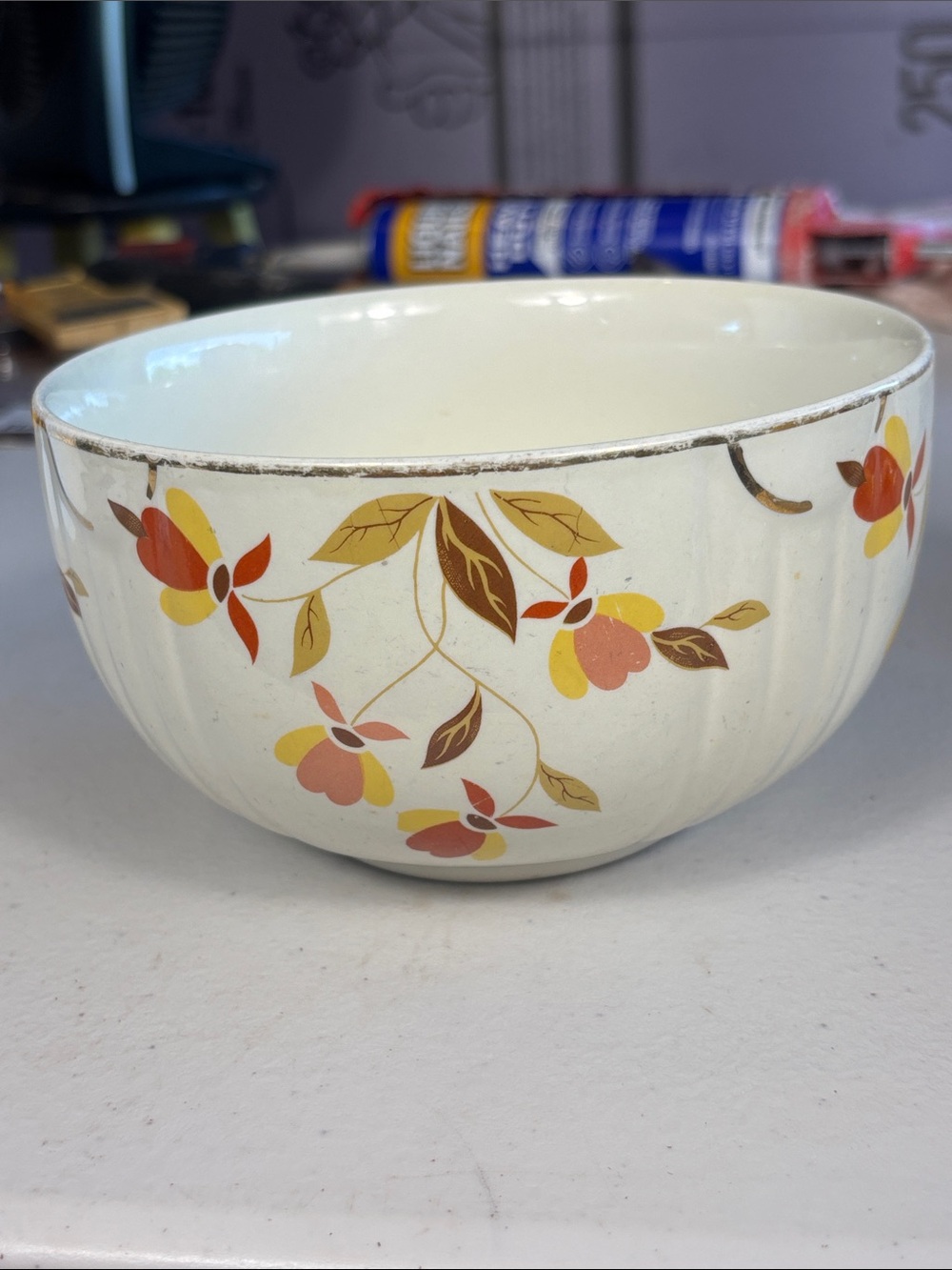 Vintage Hall’s Superior Autumn Floral Mixing Serving Bowl Mary Dunbar 6 Inch